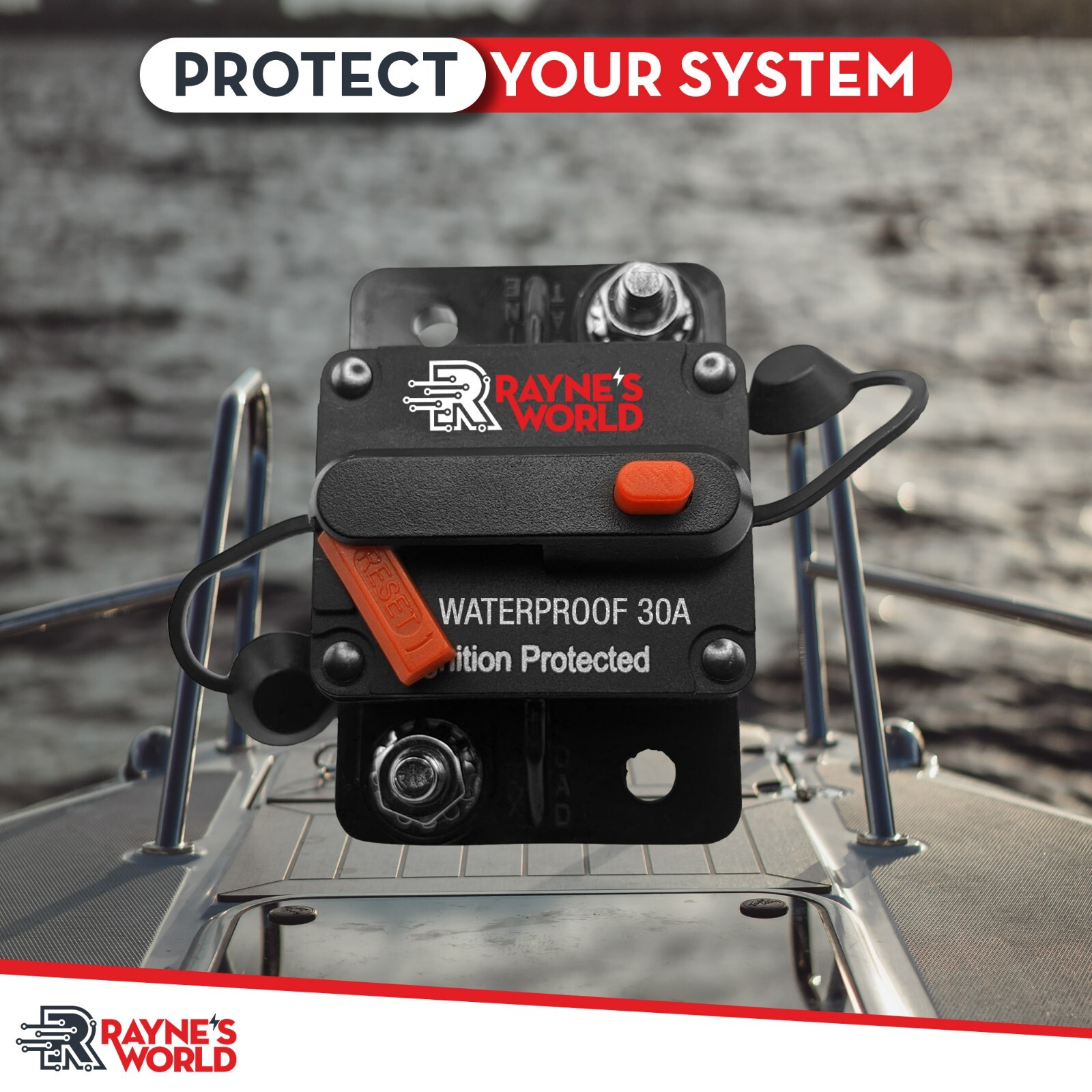30A-300 Amp 12-48V DC Waterproof Circuit Breaker Auto/Marine/Solar Manual Reset