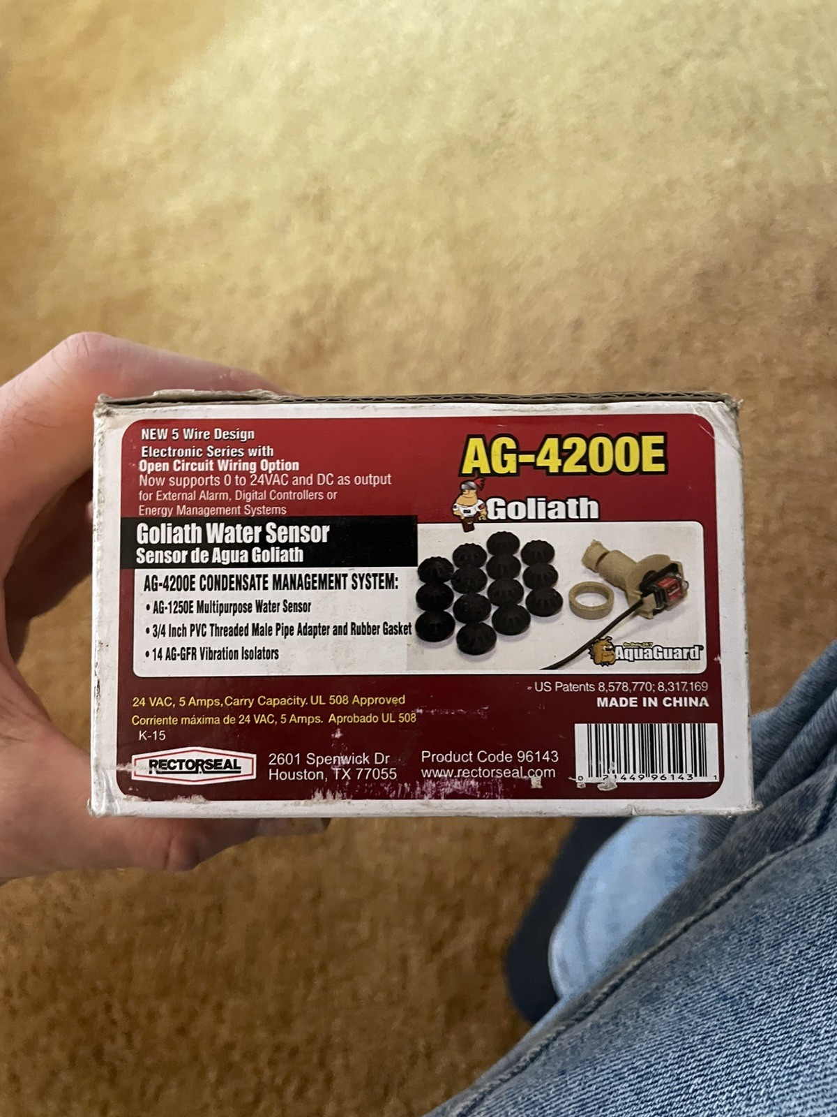 New – AquaGuard AG1250E Sensor For Metal And Plastic Drain Pans