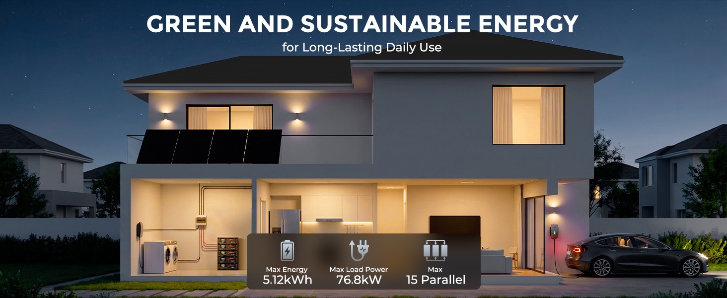 5.12kWh 48V 100Ah LiFePO4 Lithium Battery Server Rack Battery 3U Solar System