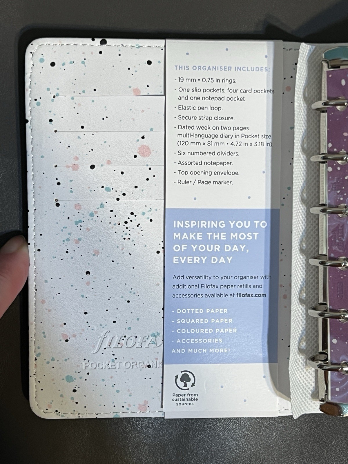 Filofax Expressions Mint Pocket Size Organizer Planner Ring Binder 2024 NWT!