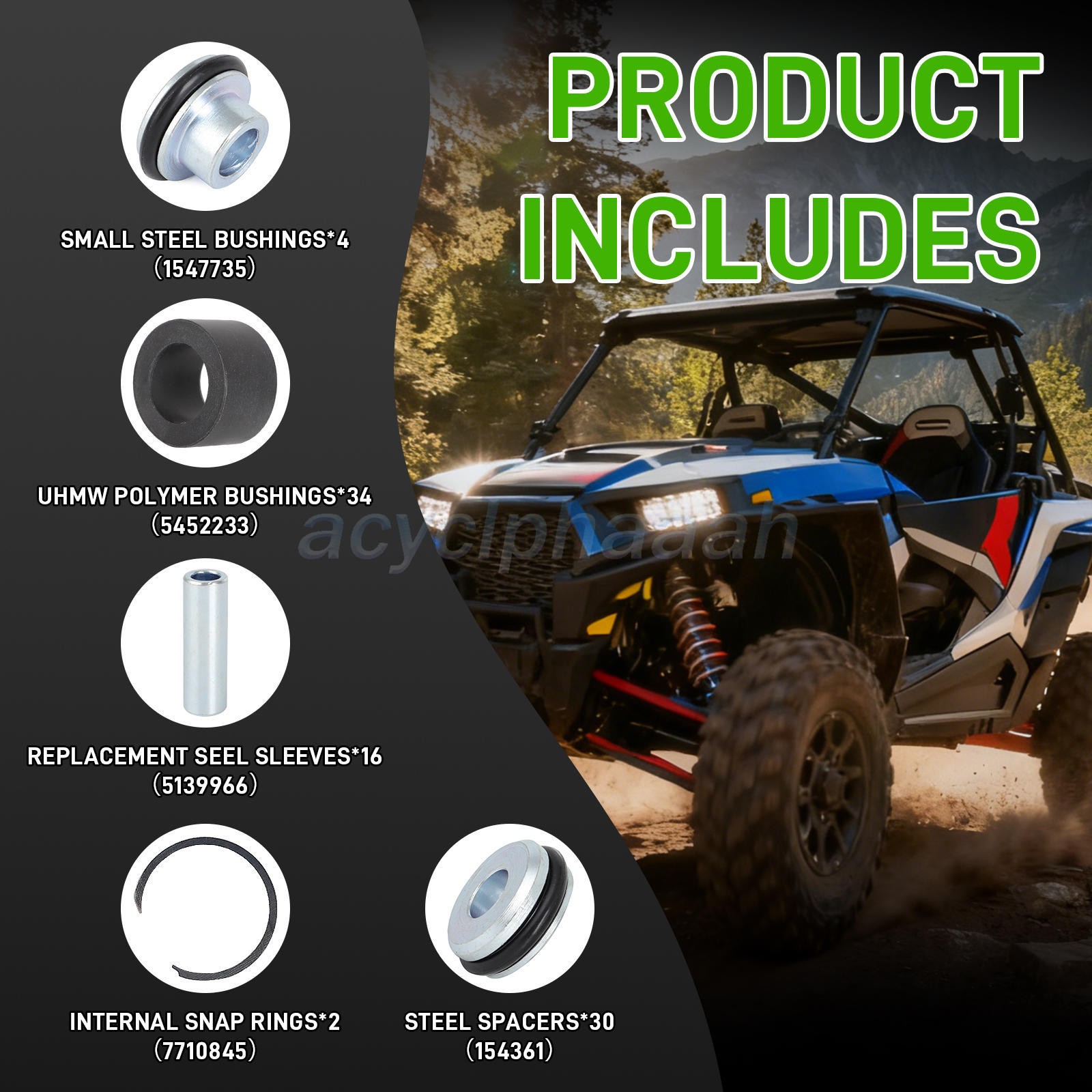 UMHW A Arm Bushing Kit for Polaris General 1000 / 4 (2017+) RZR S S4 1000 17-20