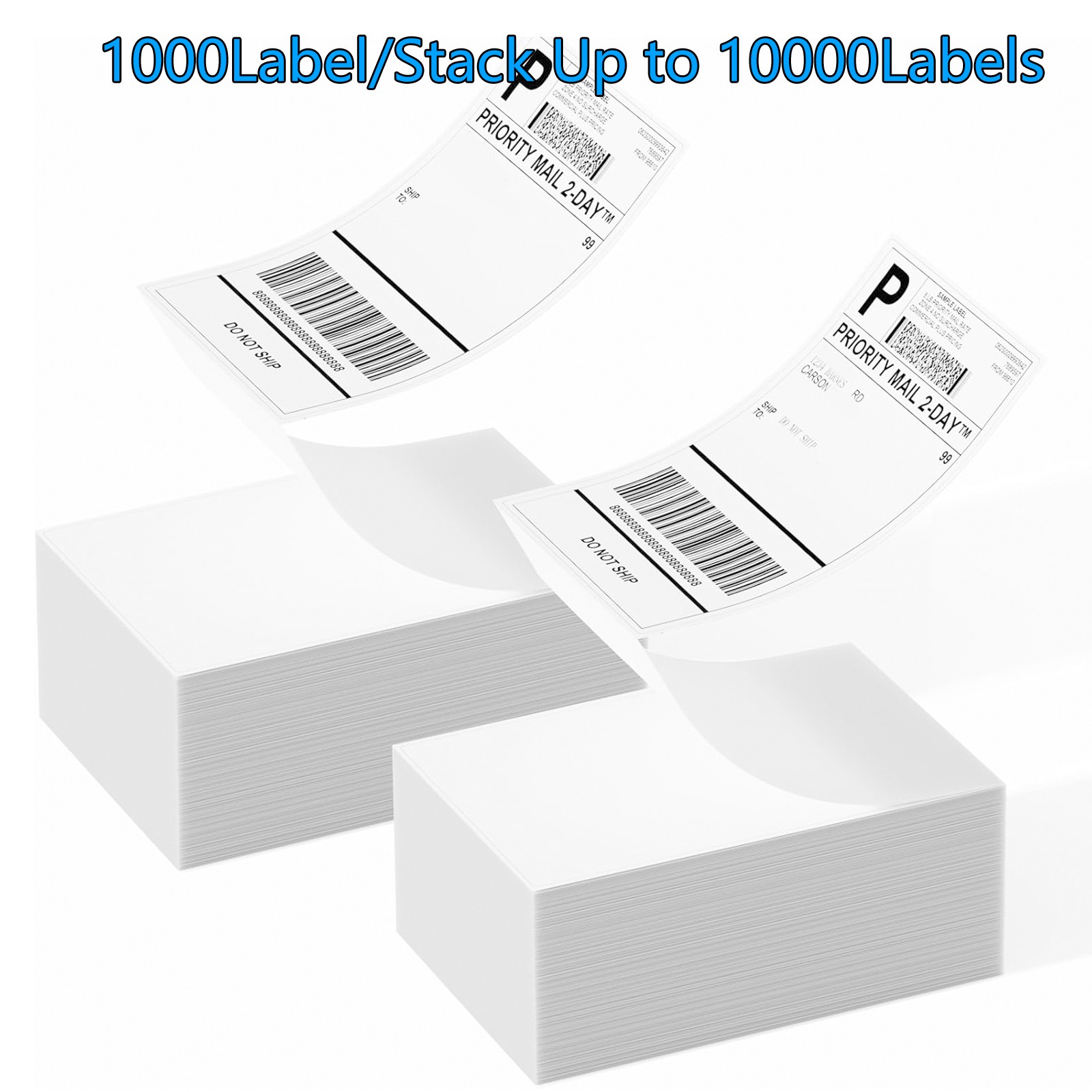 10000Labels 4″x6″ Fanfold Direct Thermal Shipping Labels Zebra & Rollo Printers