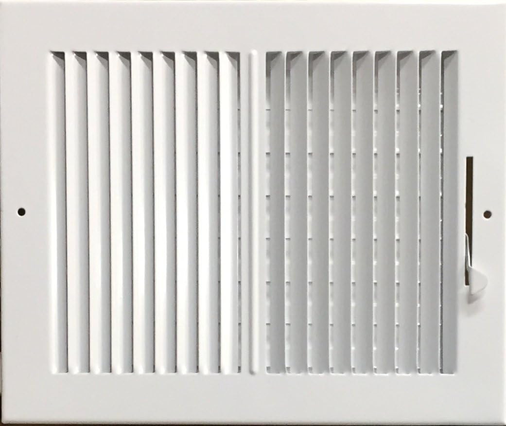 10″X 8″ (Duct Opening Size) 2-Way Stamped Face Steel Ceiling/Sidewall Air Supply