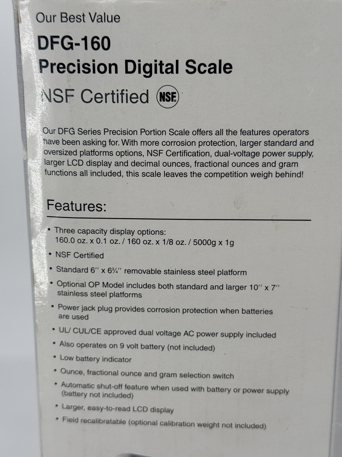 Edlund DFG-160 Digital Portion Control Scale 10 lb Silver New In The Box
