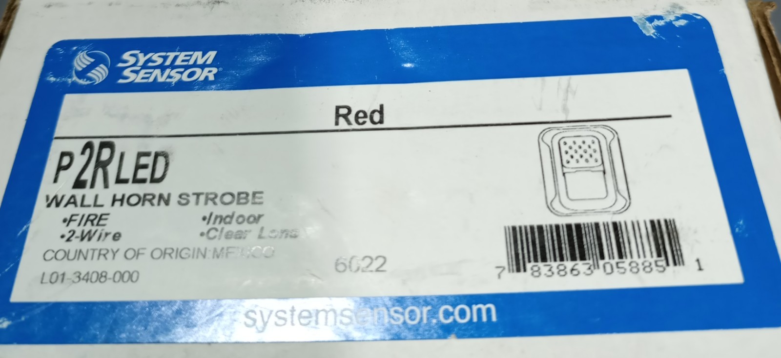 System Sensor Red P2RLED Wall Horn Strobe
