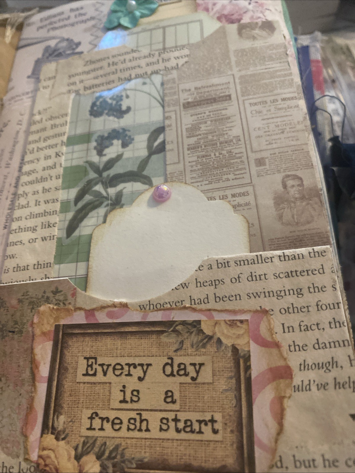 Junk Journal Handmade with pockets, belly bands, tucks journal cards, tags