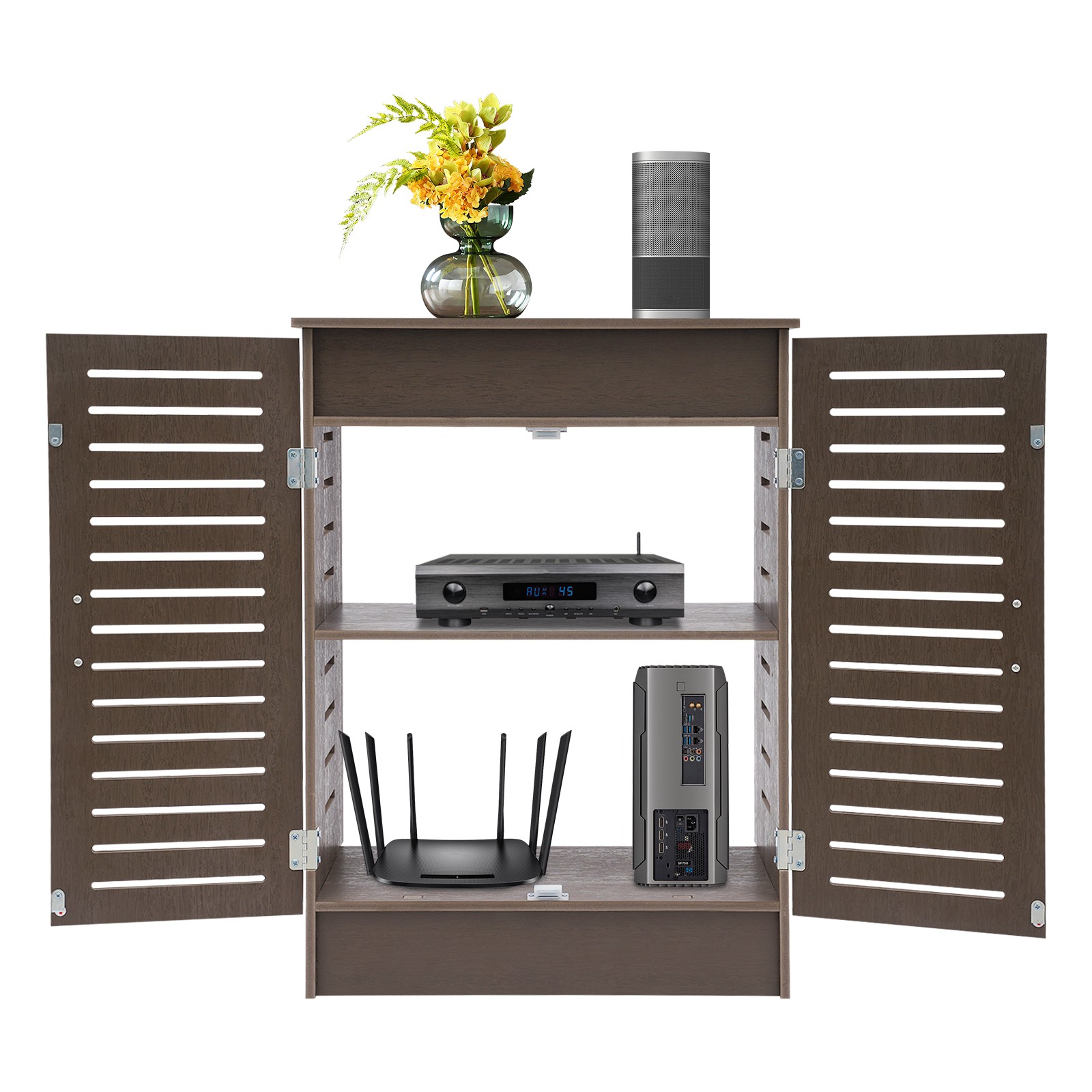 WiFi Router Storage Cabinet Floor Standing Router Decorative Box Power Strip