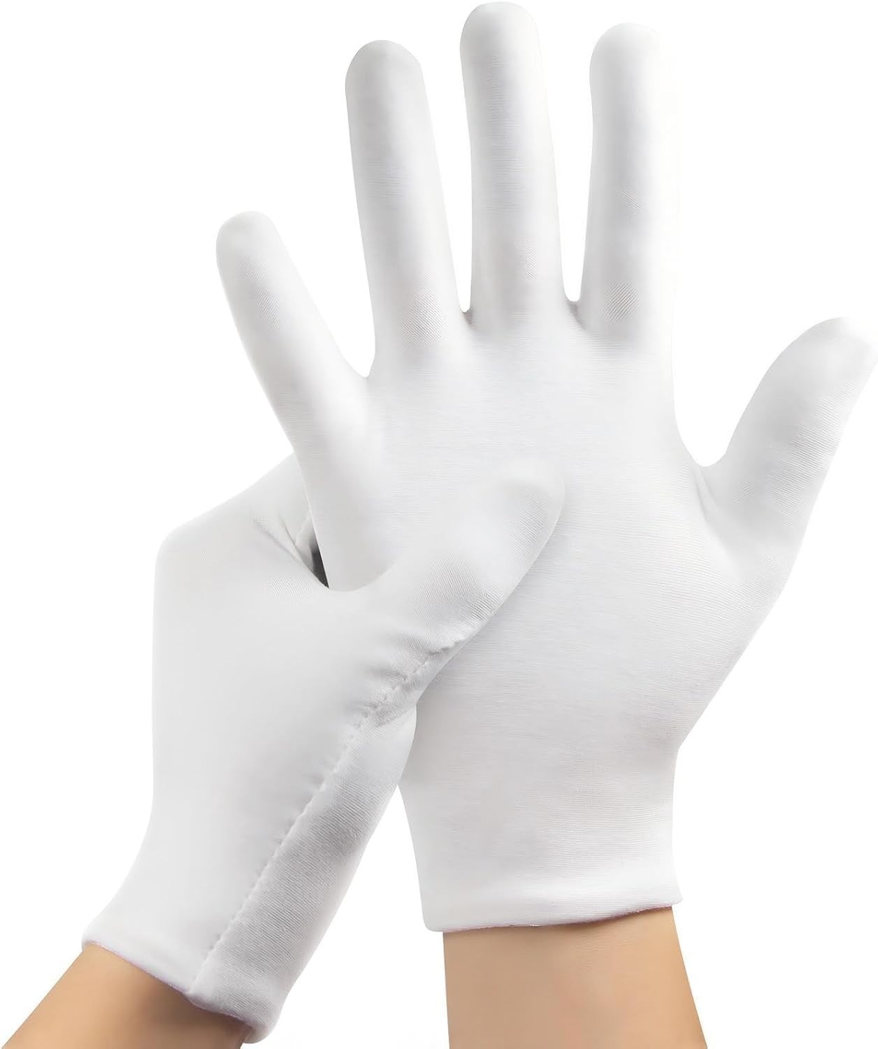 Stretchable White Gloves for Moisturizing & Inspection – 3 Pairs for Men & Women