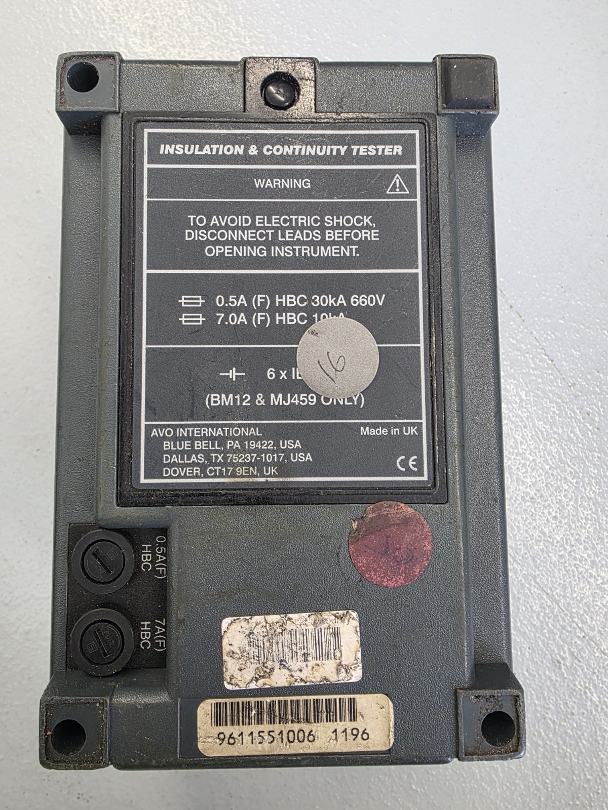 AVO Megger MJ159 Insulation & Continuity Tester – Test Meters & Detectors