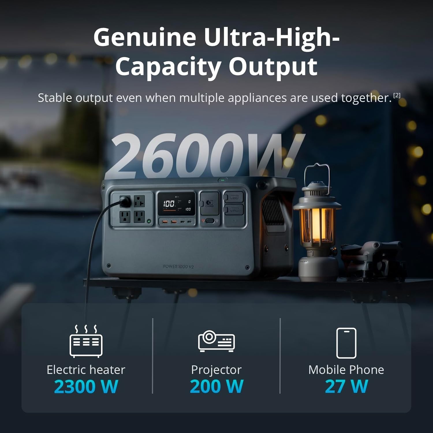 DJI Power 1000 Portable Power Station 1024Wh 2200W Solar Generator Backup UPS
