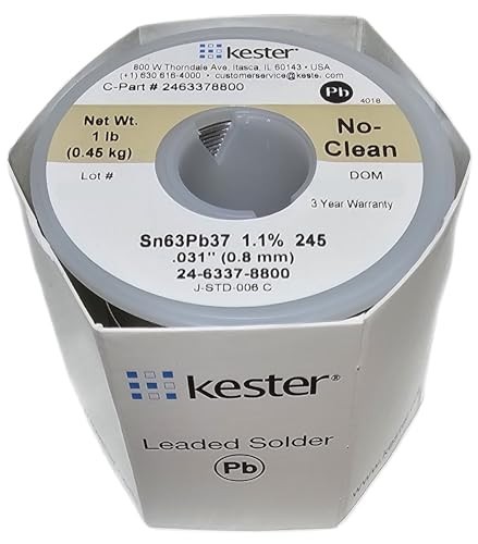 Kester Activated Rosin Cored Wire Solder 63/37 Alloy 0.031″ 50 Roll