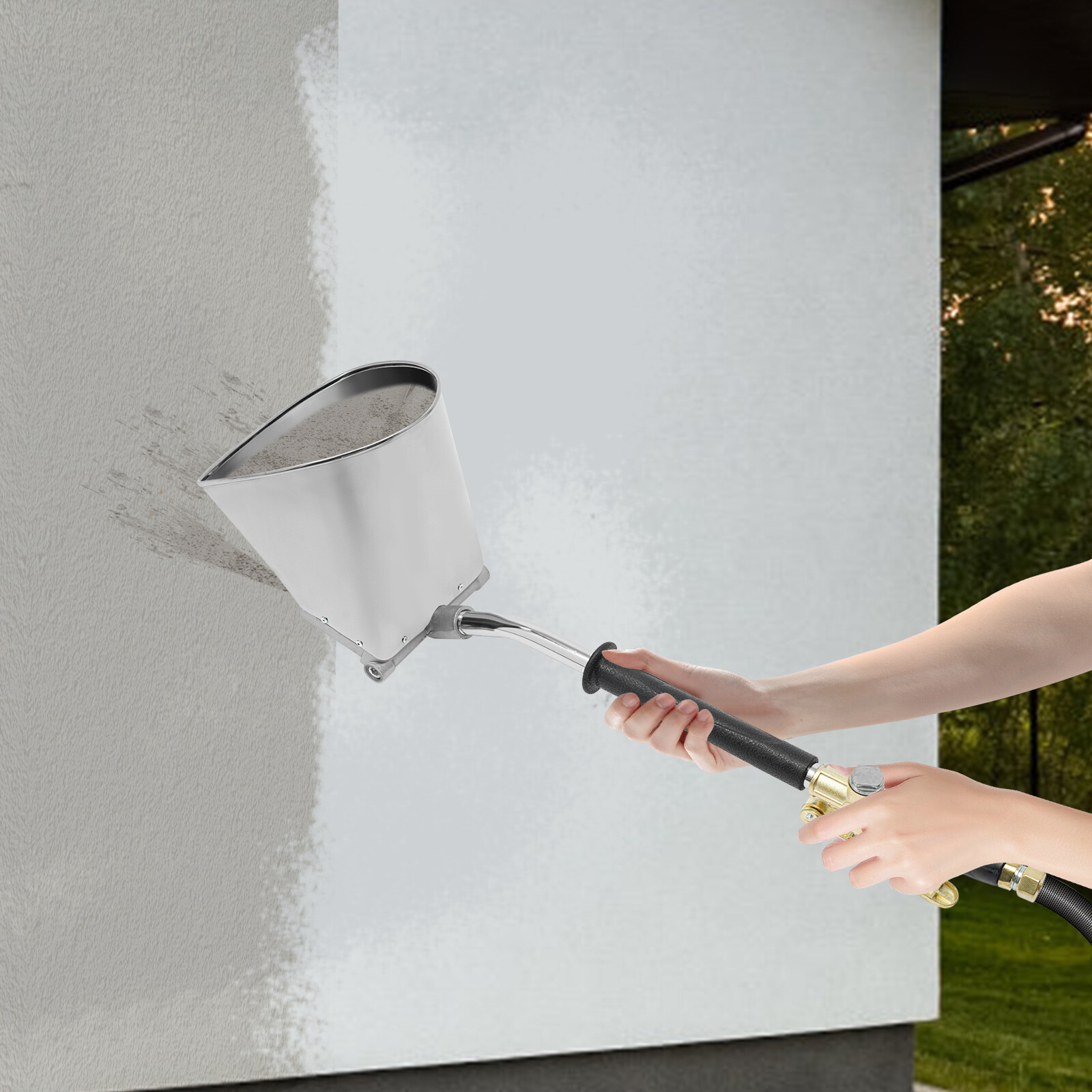 Cement Mortar Sprayer 4 Jets Stucco Sprayer Mortar Spray Gun Hopper Wall Paint