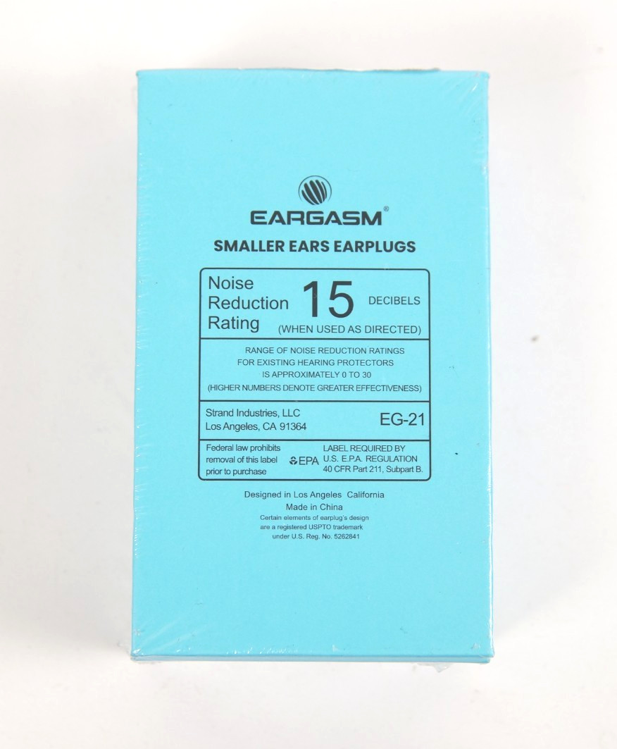 Eargasm Earplugs 15dB NRR For Smaller Ears EG-21 Transparent Color