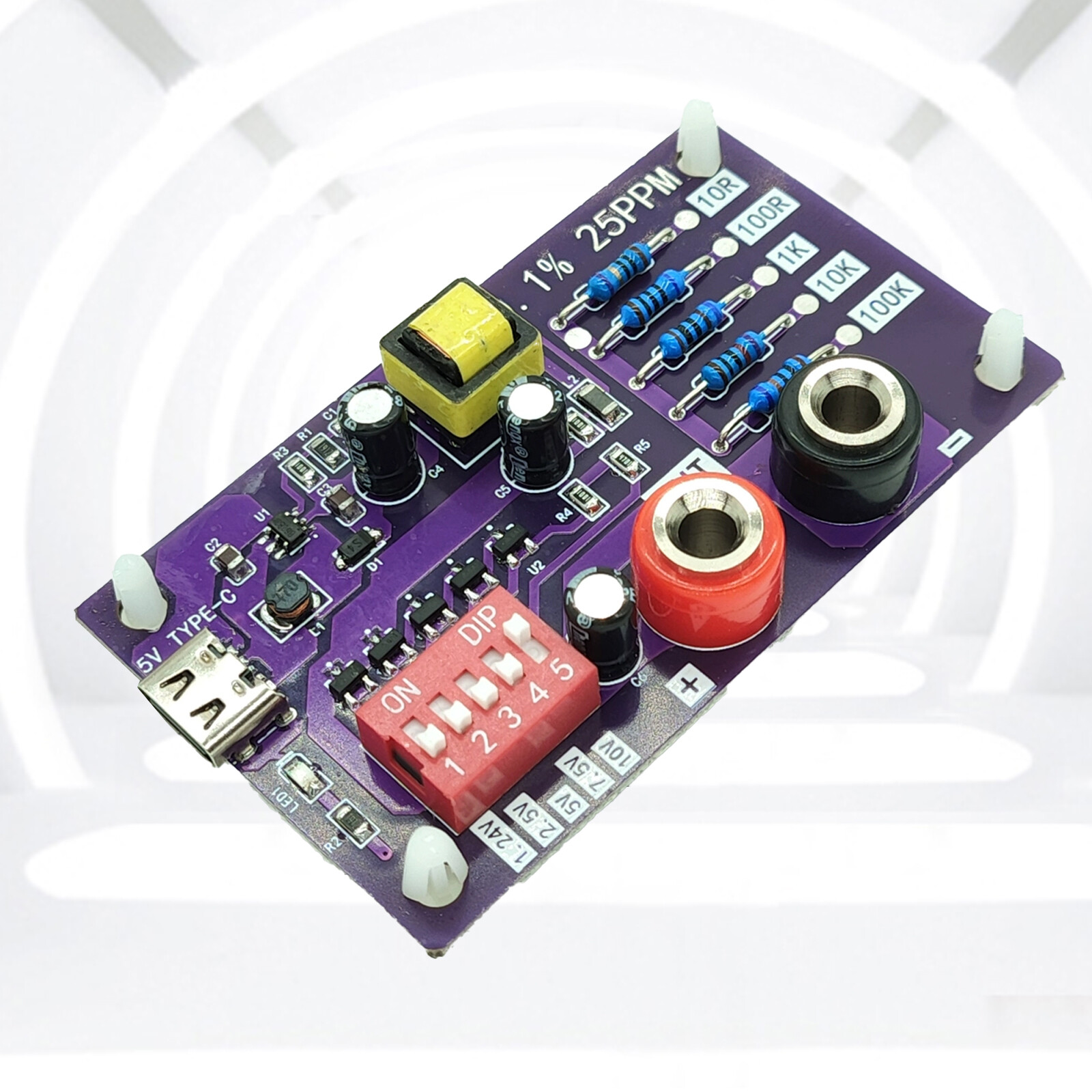 Precision Voltage Reference Module 5-Channels 5 Levels Resistors of Calibratio