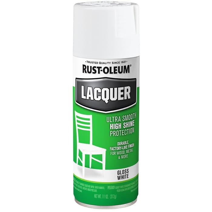 Rust-Oleum 1904830-6PK Lacquer Spray Paint, 11 11 Ounce (Pack of 6), White