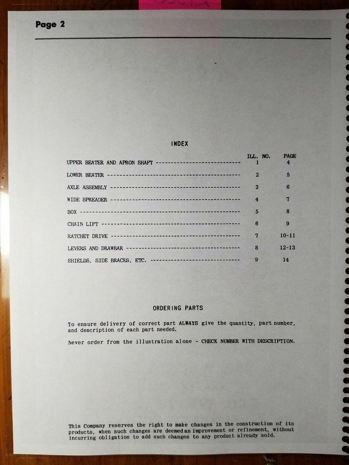 George White K-56 K-95S Manure Spreader Parts List Catalog Manual C-623N 7/56