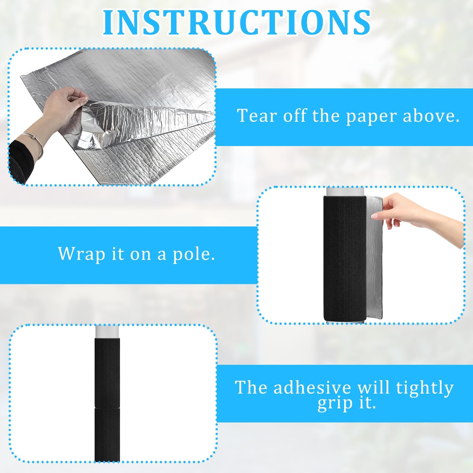 4Pcs Self-Adhesive Basement Pole Wrap,24*12 Inches Garage Padding Beige