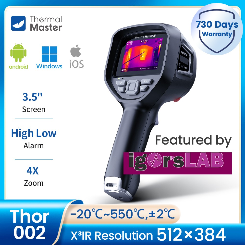 Thor002 Thermal Imaging Camera 550°C 3.5″ 32G 512*384 Resolution Industrial Inspect