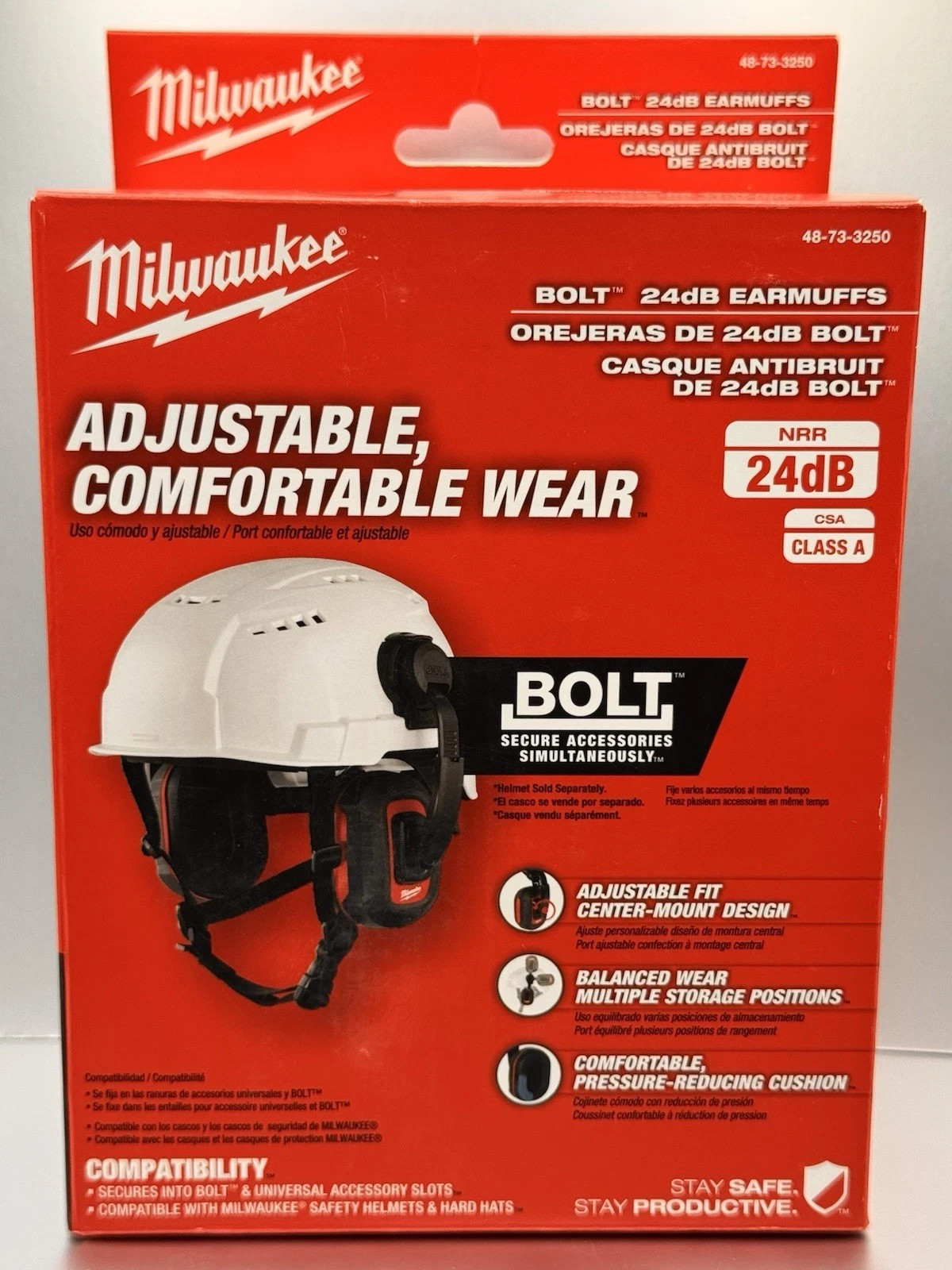 Milwaukee BOLT 24dB Earmuffs Hearing Protection Helmet Mount 48-73-3250