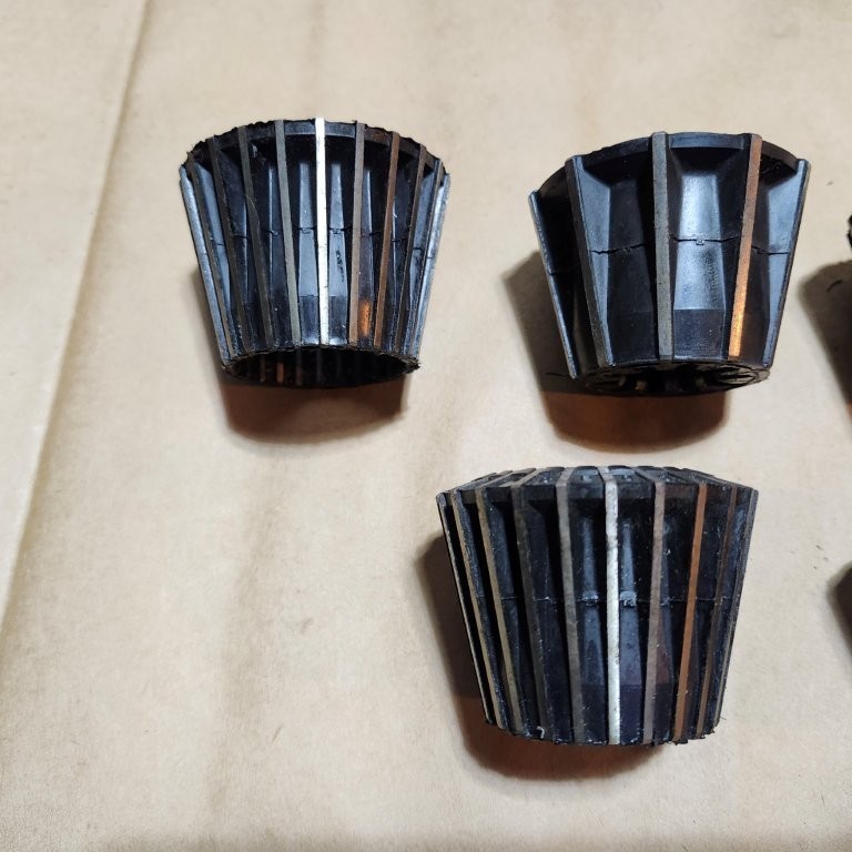 Jacobs Rubber Flex Collars Used 6 Pcs. as Listed in Steel Case Shown USA
