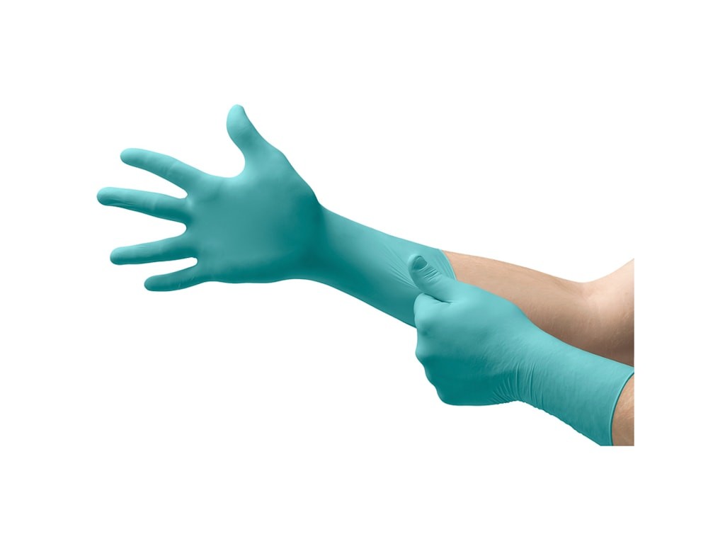 Ansell N892 – Gloves, Nitrile, 7.5 mil, Textured Grip, Green, Medium, 100/Box,