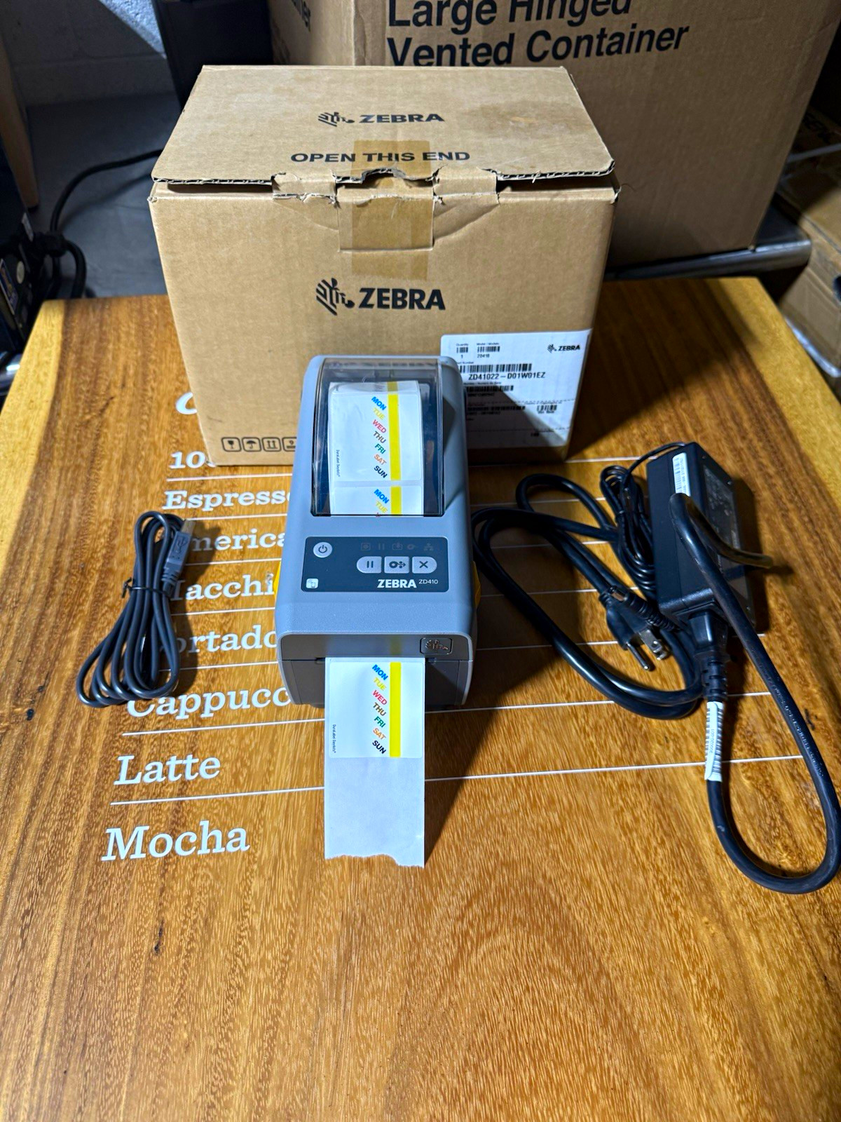 Zebra ZD410 Model ZD41022-D01W01EZ Label Printer with Power Adapter