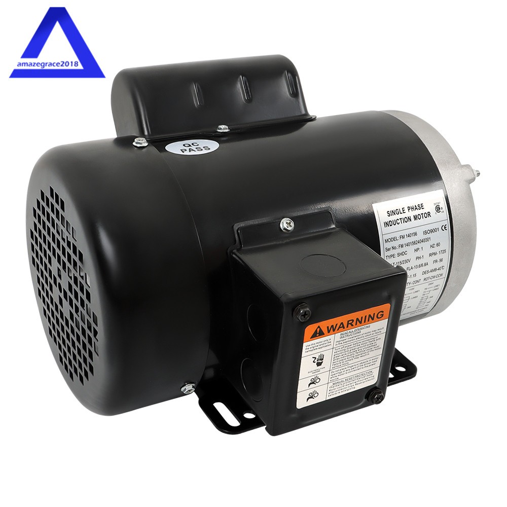 1 HP Farm Duty Single Phase Motor 1750RPM 115V/230V 56 Frame 13.6/6.8A