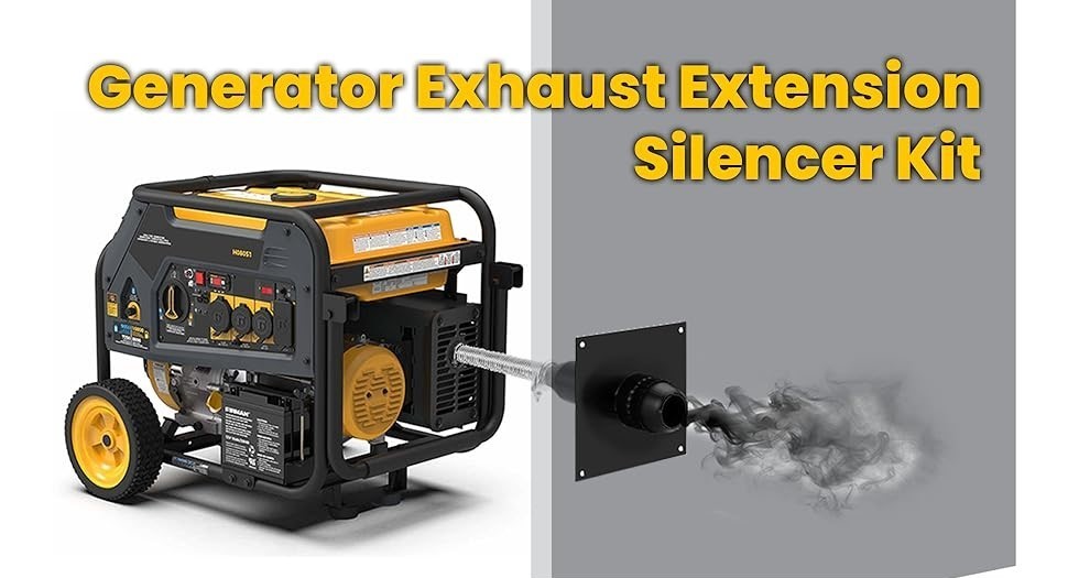 Generator Exhaust Extension Muffler w/Wall Mounting Kit – Universal Fit