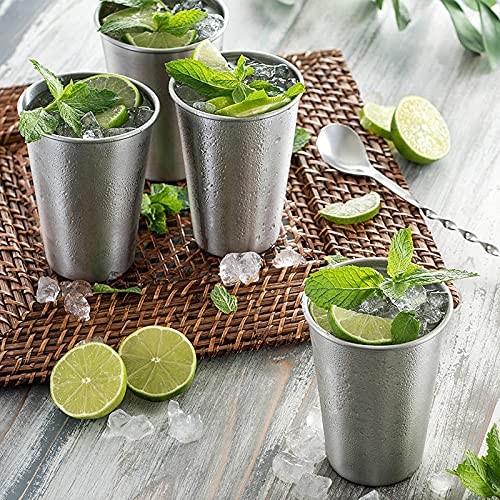 4Pack 6oz Small Stainless Steel Cups, BPA Free Healthy Pint Drinking Cups Metal
