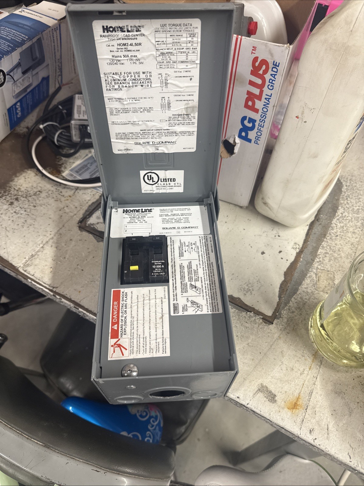NEW SQUARE D HOMELINE 50 AMP OUTDOOR LOAD CENTER 120/240V 2 POLE GFIC HOME250SPA