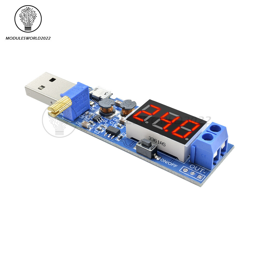 DC-DC 5V to 1.2V~24V USB Step UP/Down Boost Buck Adjustable Power Supply Module