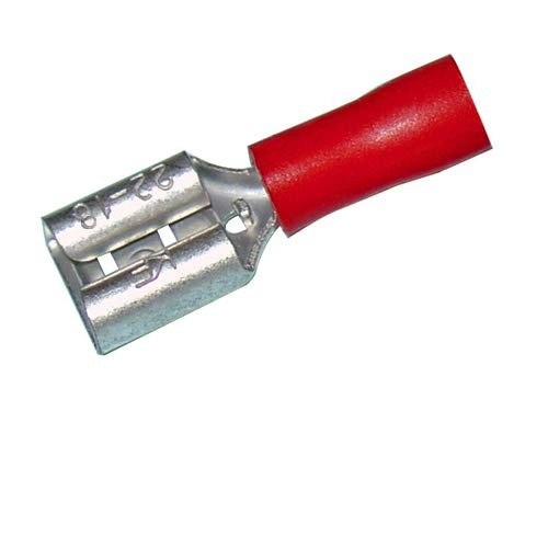 Female Quick Disconnect Vinyl Insulated .250″ 22-18 AWG (Red) – 50PK Red