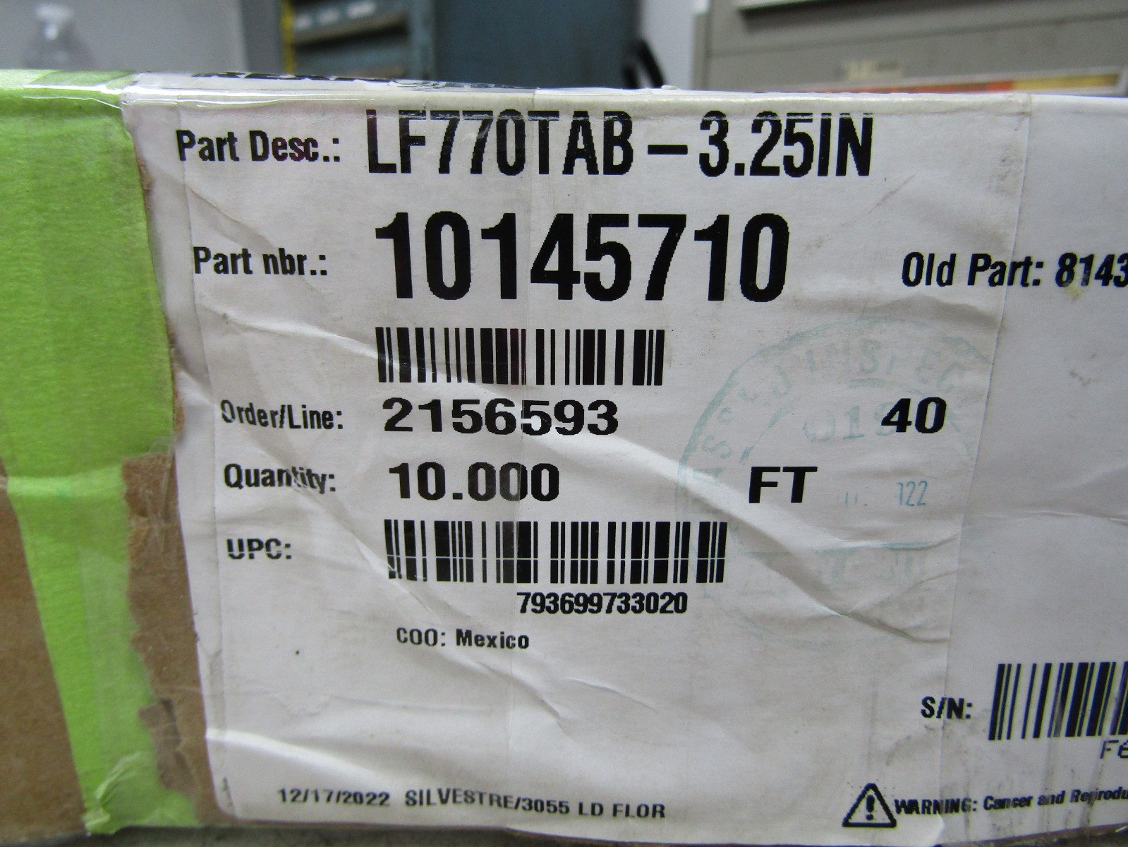 💥NEW REXNORD LF770TAB-3.25IN 10′ TABLETOP CHAIN 10145710