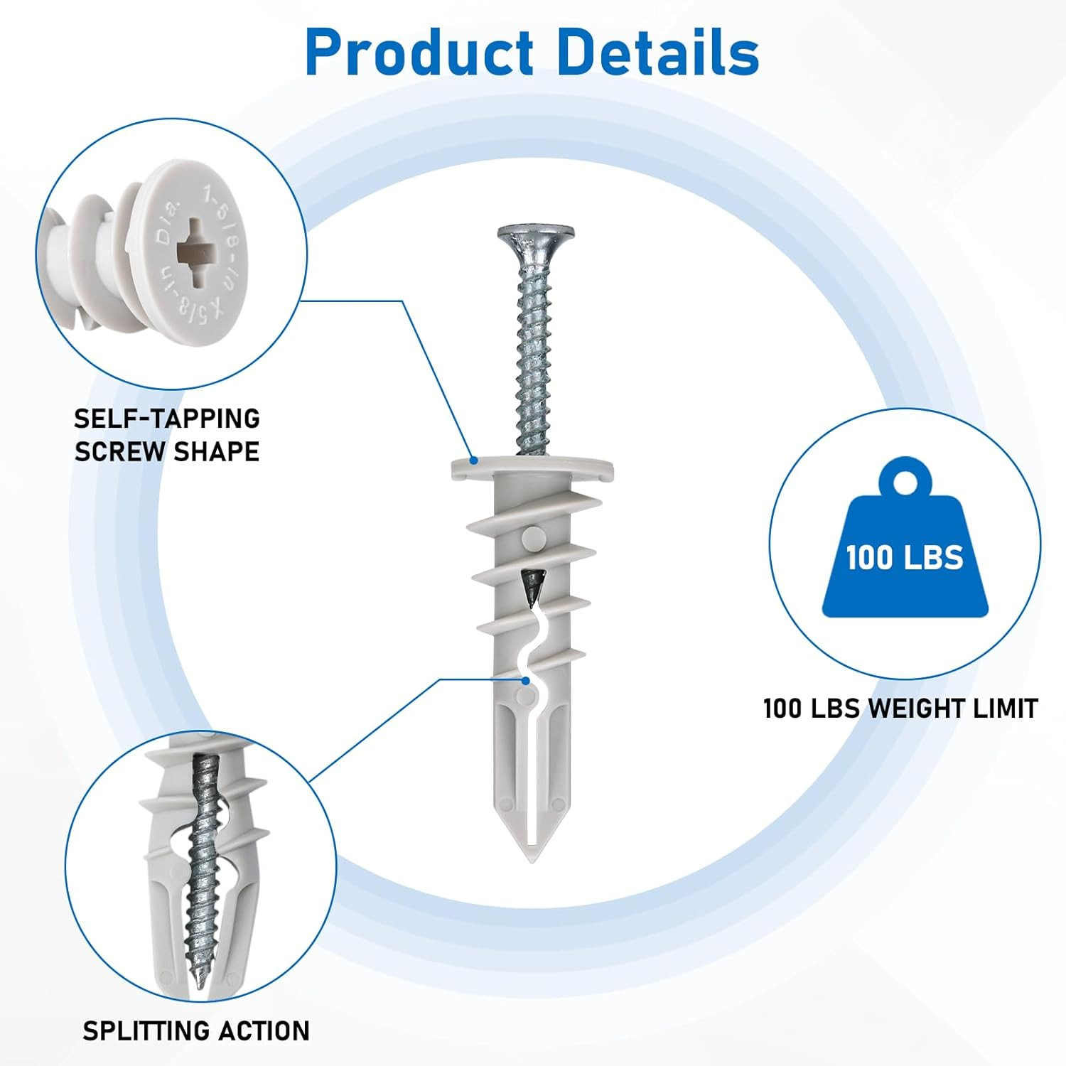 Self Drilling Drywall Anchors, 84PCS Heavy Duty Dry Wall Anchors and Screws Kit