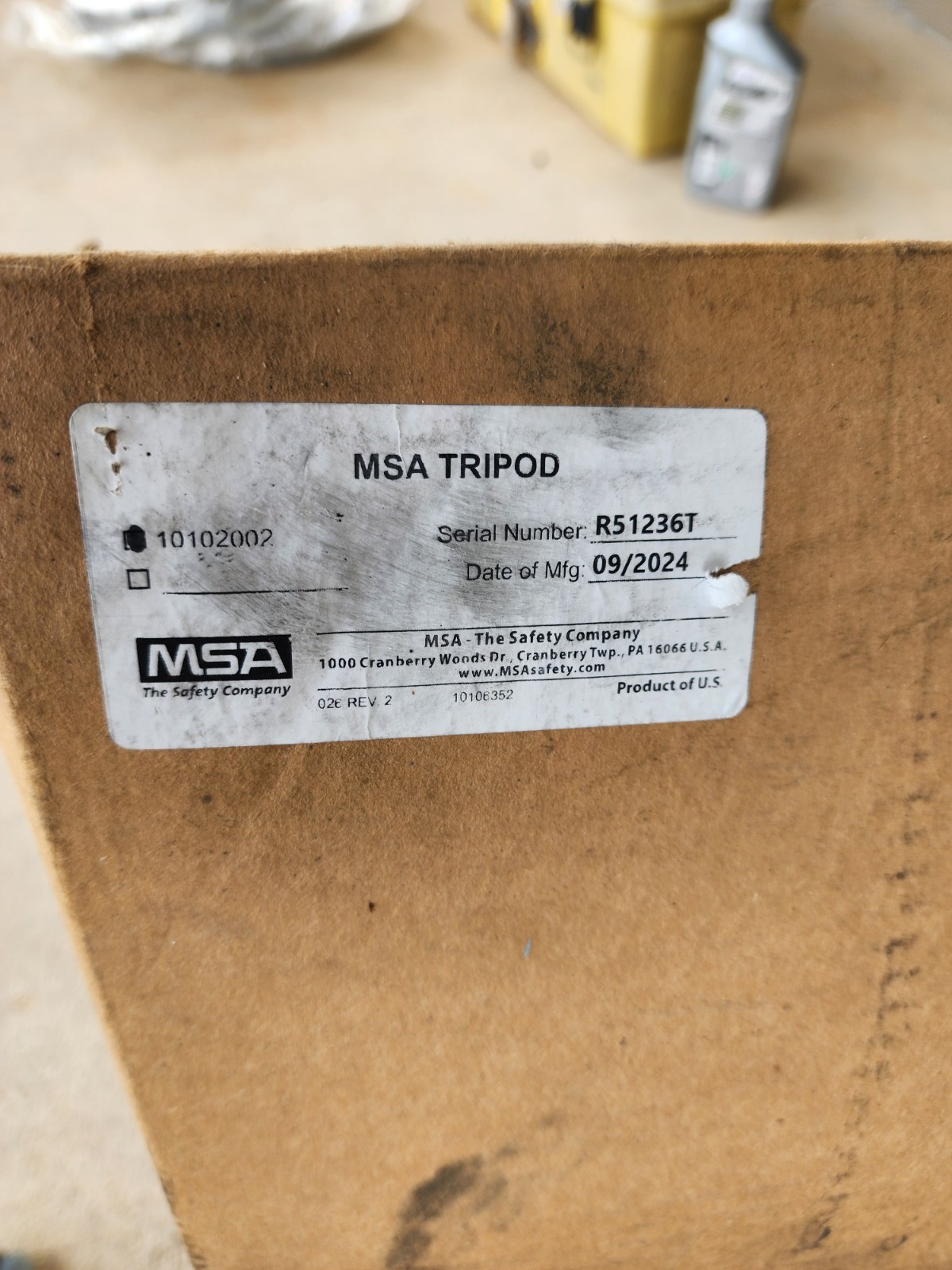 MSA Safety 10102002 Workman Aluminum Tripod, 8 ft Height