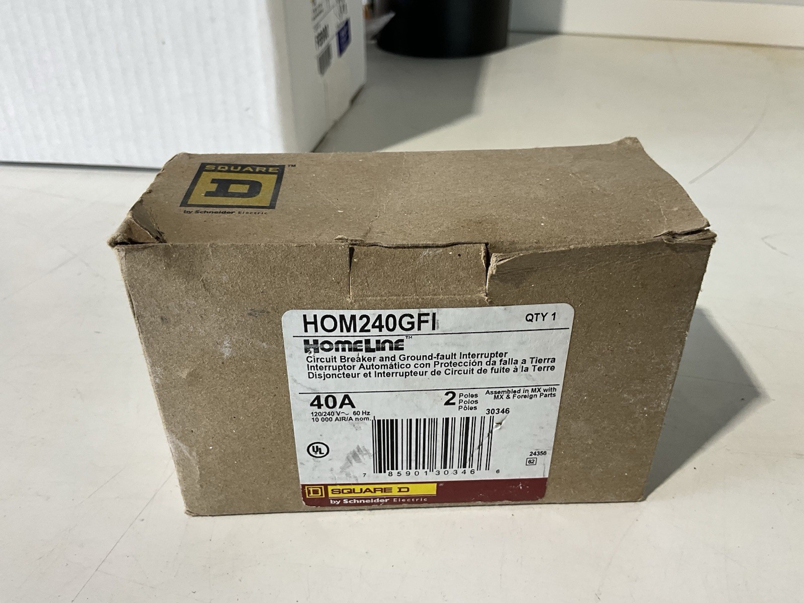 Square D HOM240GFIC HOM240GFI Ground Fault 2P 40A Mini Circuit Breaker New!