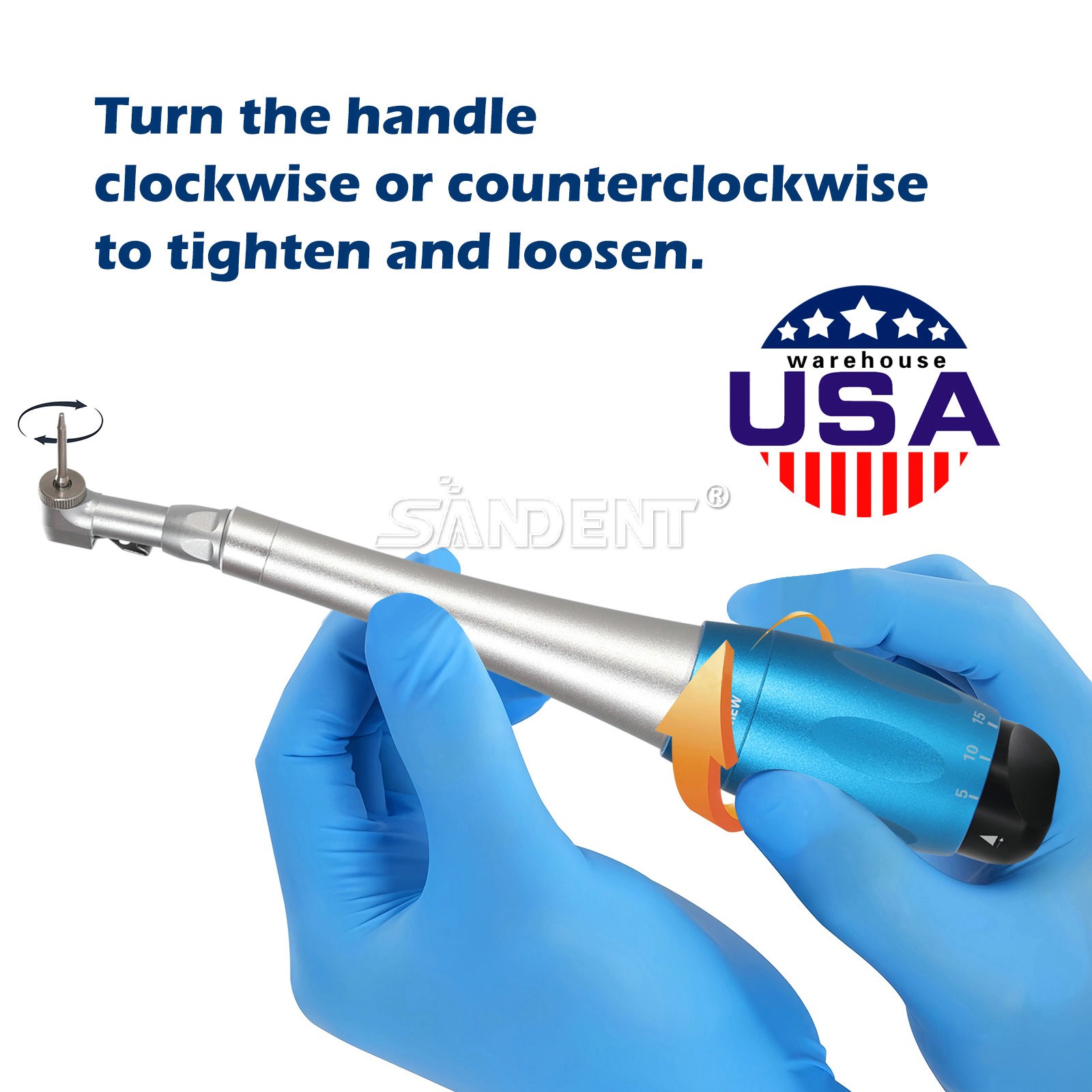 Dental Manual Implant Torque Wrench Handpiece with 16 Screw Drivers 2.35mm 2Head