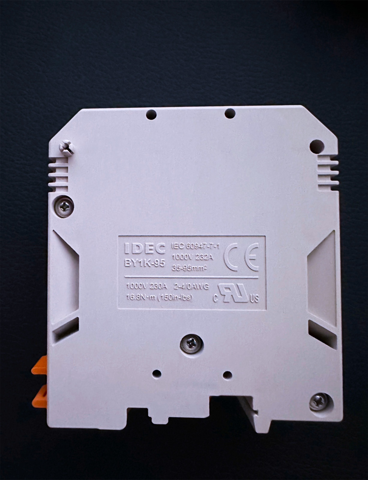 BY1K-95 IDEC Screw Clamp Terminal Block 2-4/0 AWG 16.8Nm 230A 1000V Insulation