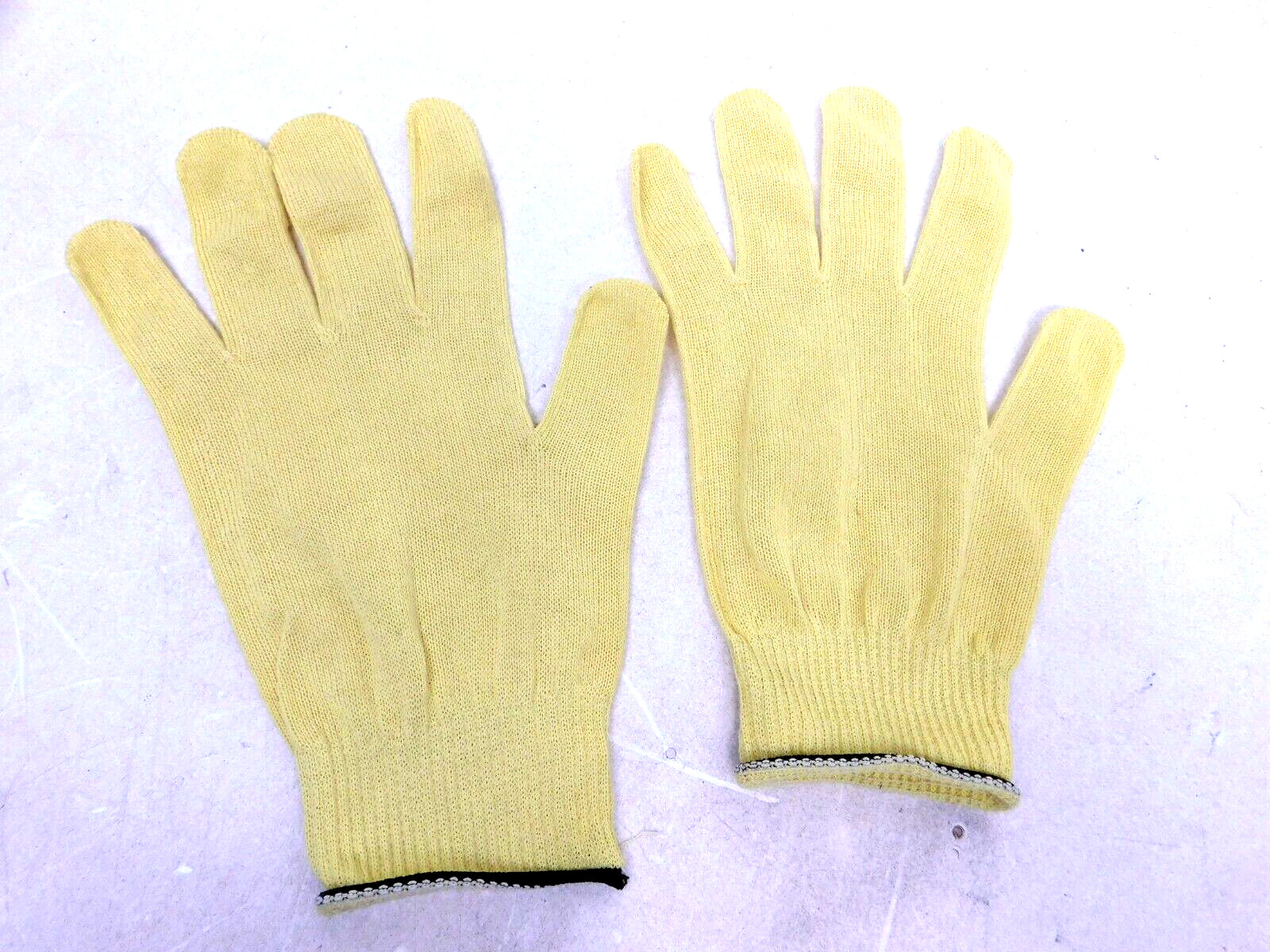 12 PAIR-1 DOZEN YELLOW STRING KNIT POLY COTTON WORK GLOVES PAIRS LARGE L-XL (HR)