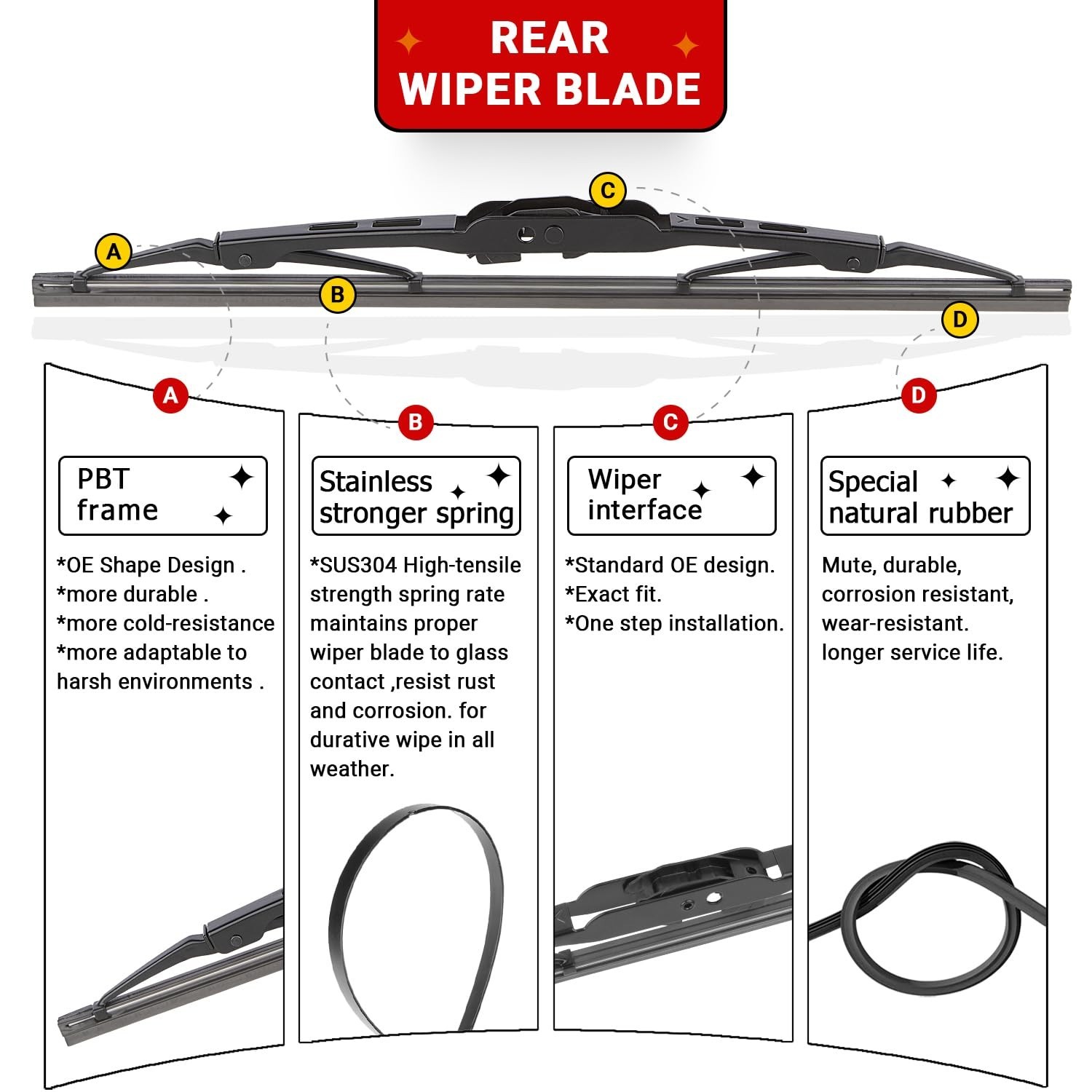 Windshield Wiper Blade Set Replacement for 2007-2017 Jeep Patriot Original Eq…