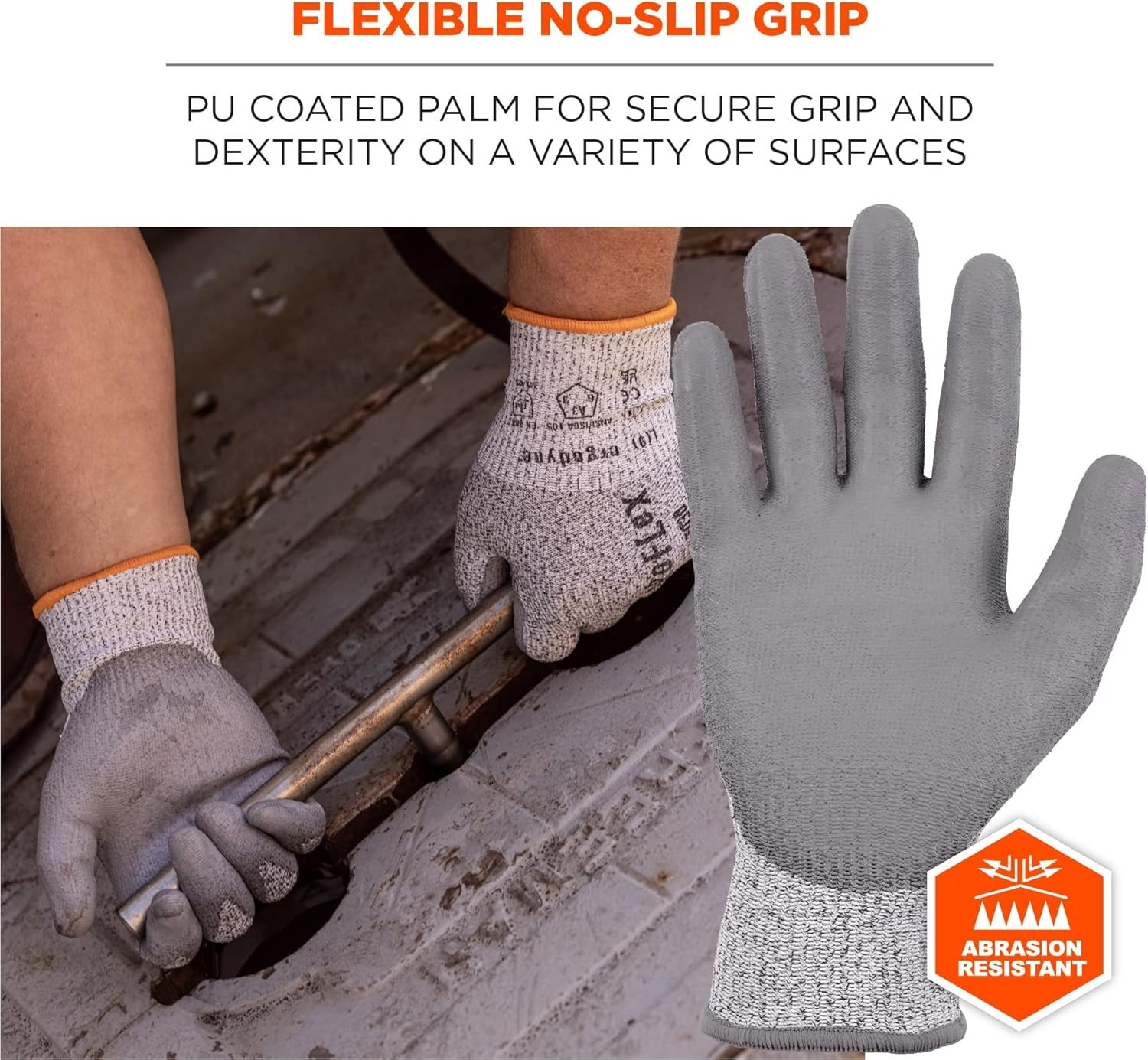 ProFlex 7030 Cut Resistant Work Gloves, ANSI A3, PU Coated Palms for Flexible…