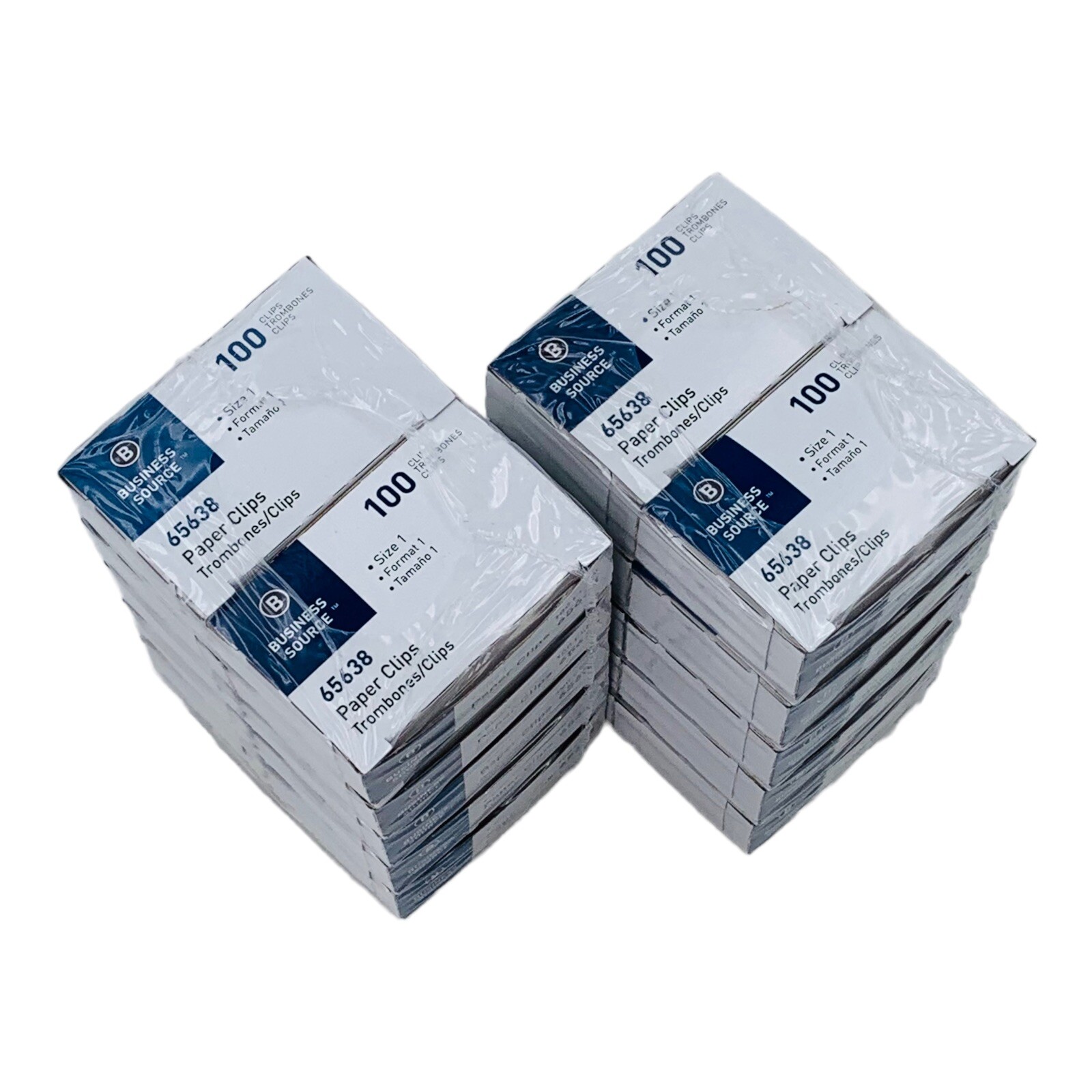 20 Boxes Regular Paper Clips Size 1, 100 Steel Paper Clips Per Box