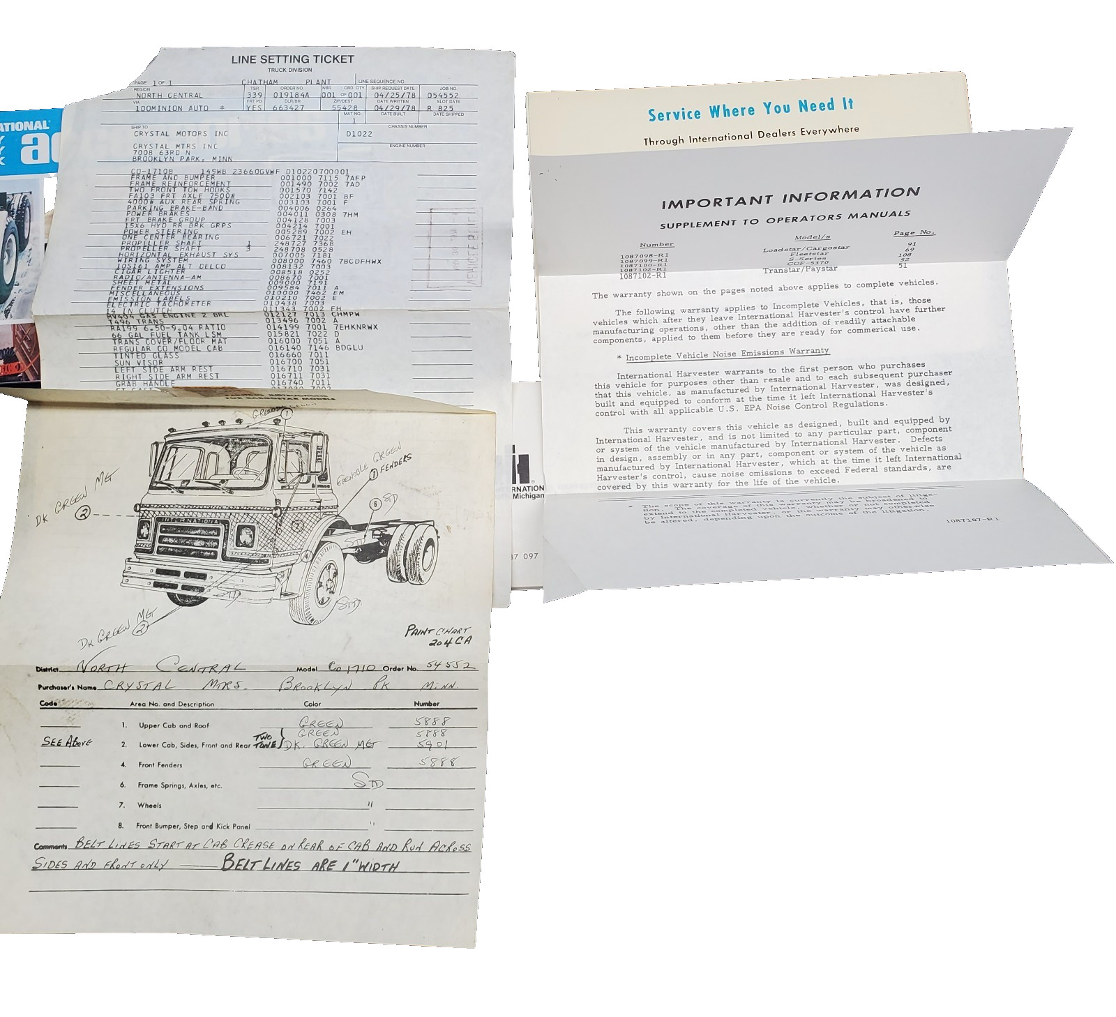 1978 Internatiinal Harvestor Operators Manual Cargostar/Loadstar.