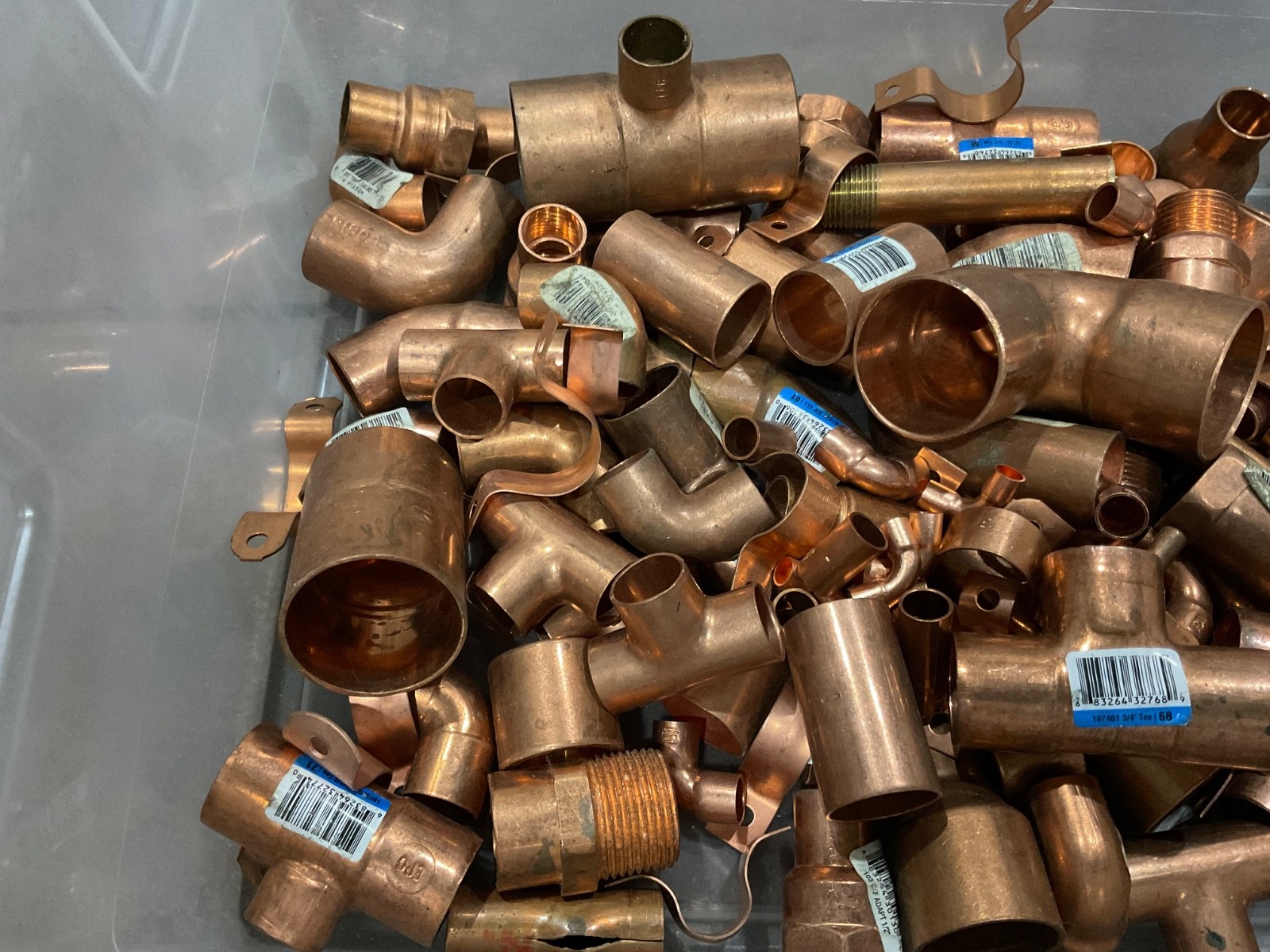 Mixed Plumbing Lot of Nibco Copper Sweat Fittings [Elbows Tees Caps] & Other