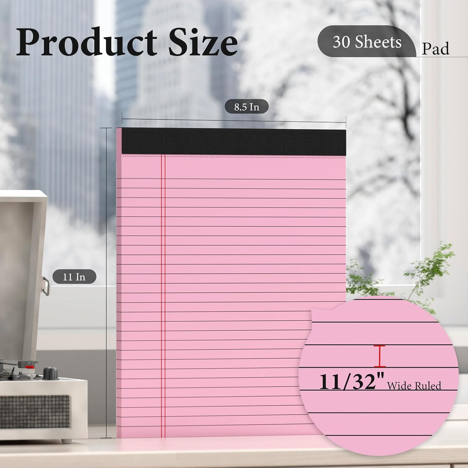 Nichela 6 Pack Legal Pads 8.5 X 11 Colored Note Pads 8.5 X 11 Pink Notepad