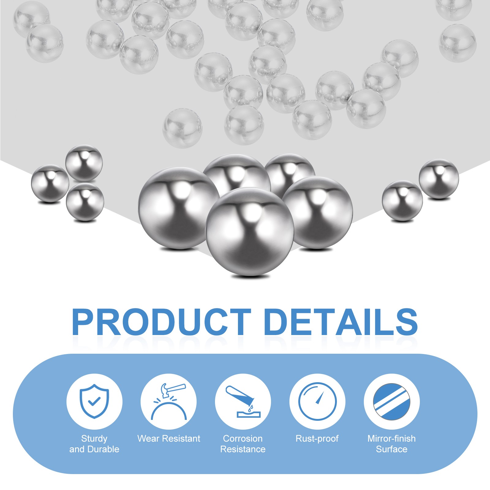 8mm Bearing Balls, 100 Pcs 316 Stainless Steel G200 Precision Balls