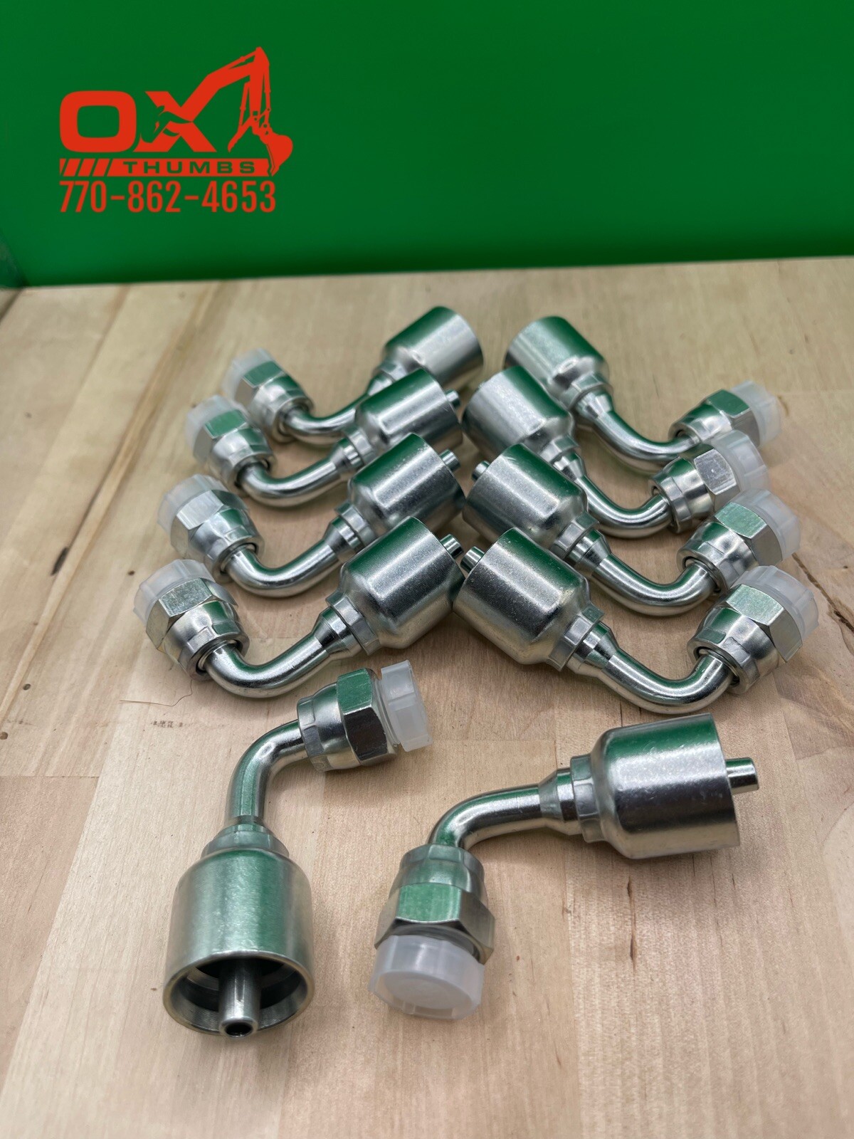 10 Pack Aftermarket Parker 43 Series 1J943-4-4 1/4″ ORFS Female 90 To 1/4″ Hose