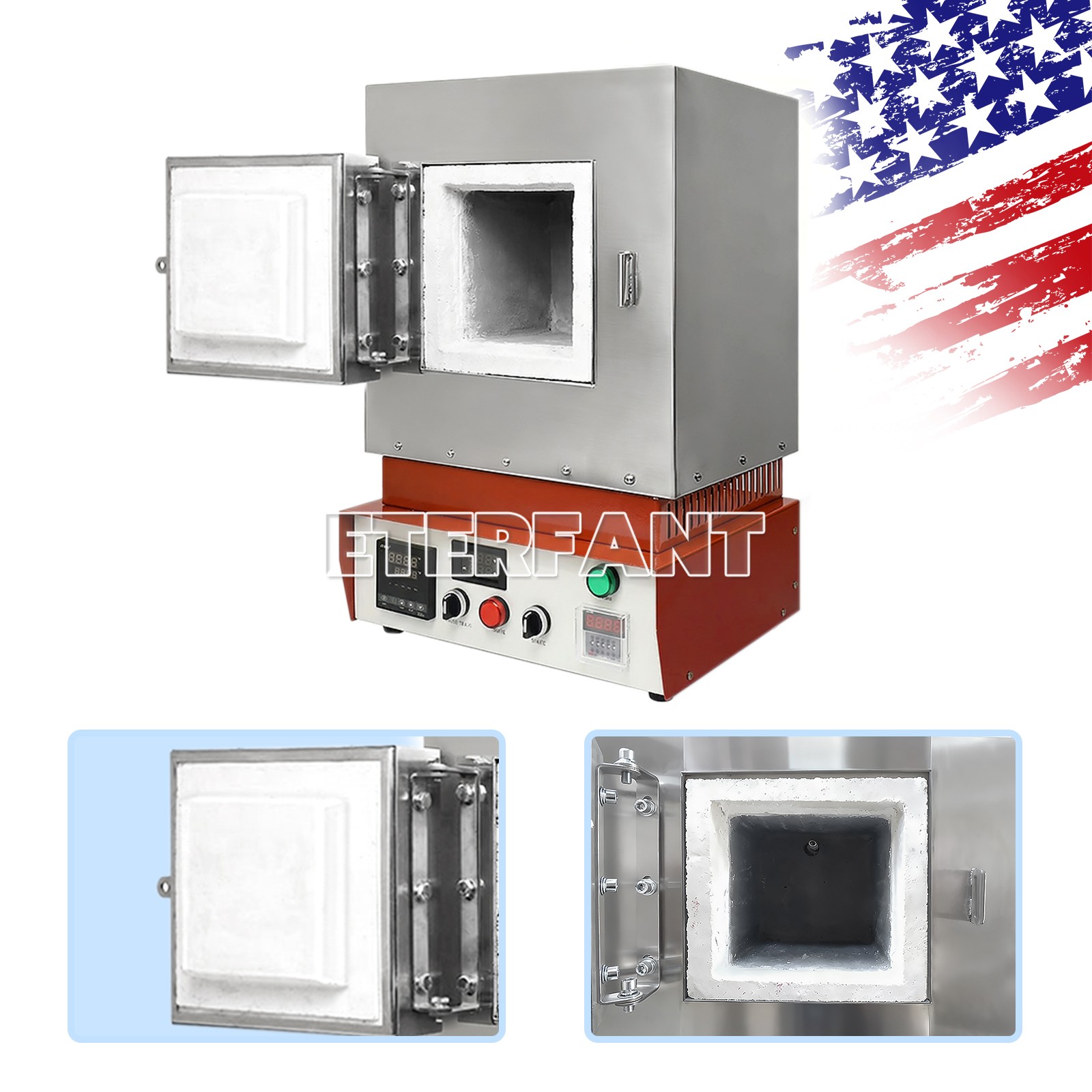 2000W/3000W Dental Lab Burnout Oven 1100℃ High Temperature Fiber Ceramic Furnace