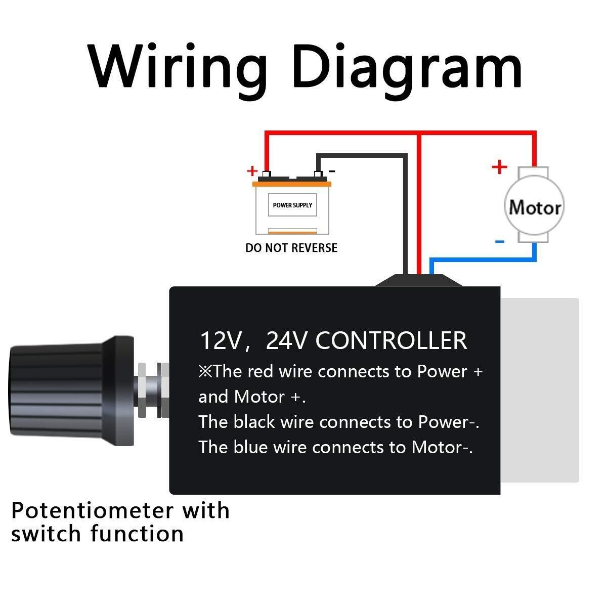DC 12V 24V Motor Speed Controller Switch Fan Heater Control Defroster Car Truck