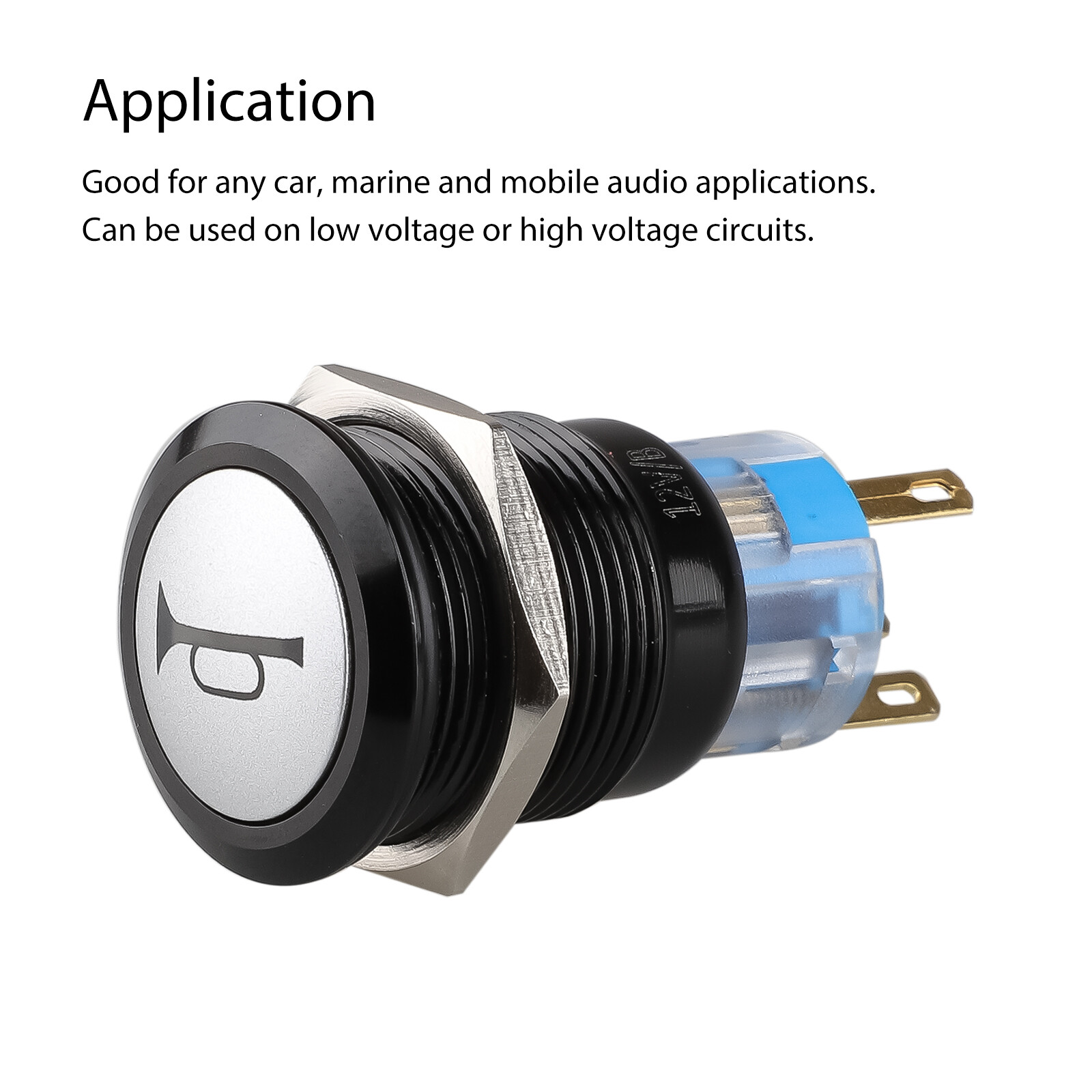 USA 12V 19mm Momentary LED Marine Car Stainless Horn Push Button Light Switch